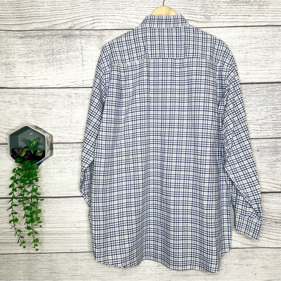 Nautica Plaid Casual Button Down Shirt Men’s Size 17 - 34/35 Tan Blue & Purple - Picture 7 of 10